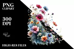 Vibrant Wild Flowers | Sublimation | Clipart Product Image 3