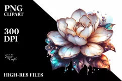 Shiny Gardenia Watercolor Splash | Clipart Product Image 3