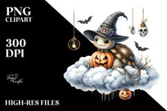 Halloween Turtle on Cloud PNG Product Image 2