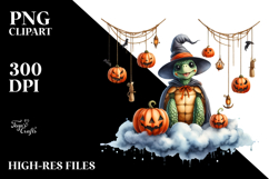 Halloween Turtle on Cloud PNG Product Image 2