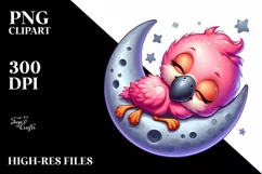 Colorful Baby Flamingo Clipart Product Image 3