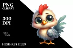 Funny Baby Rooster Standing with Big Eyes | Clipart Product Image 3