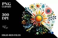 Simple Colorful Whimsical Sun PNG Product Image 2