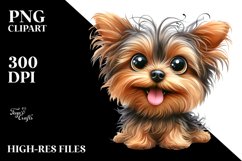 Crazy Funny Yorkipoo Watercolor | Clipart Product Image 1
