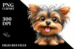 Crazy Funny Yorkipoo Watercolor | Clipart Product Image 1