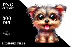 Crazy Funny Yorkipoo Watercolor | Clipart Product Image 3