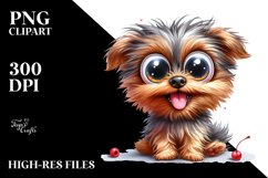 Crazy Looking Yorkipoo Sitting | Sublimation | Clipart Product Image 1