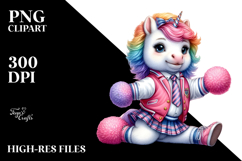 Baby Unicorn in Collegiate Shag Dress, Transparent PNG Product Image 2