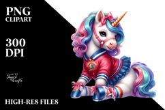 Baby Unicorn in Collegiate Shag Dress, Transparent PNG Product Image 2