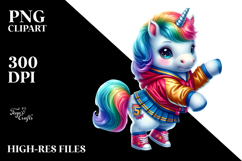 Baby Unicorn in Collegiate Shag Dress, Transparent PNG Product Image 2