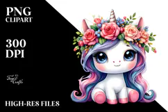 Expressive Baby Unicorn with Cool Haircut, Transparent PNG Product Image 2