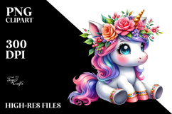 Expressive Unicorn with Cool Haircut PNG Product Image 2
