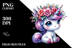 Expressive Baby Unicorn PNG Product Image 2