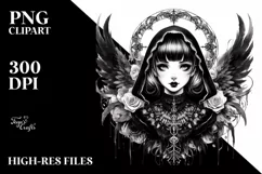 Detailed Gothic Girl PNG Product Image 3