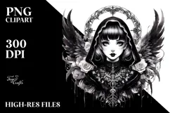 Detailed Gothic Girl PNG Product Image 2
