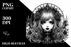 Vibrant Gothic Girl PNG Product Image 1