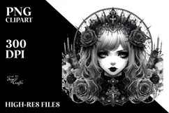 Vibrant Gothic Girl PNG Product Image 2