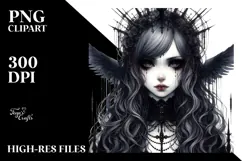 Vibrant Gothic Girl PNG Product Image 2