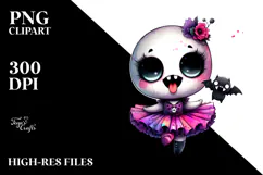 Funny Haunted Doll with Bat, Transparent PNG Product Image 2