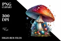 Detailed Pastel Magical Mushroom PNG Product Image 3