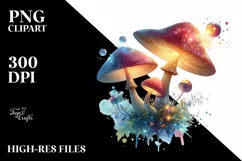 Detailed Pastel Magical Mushroom PNG Product Image 1