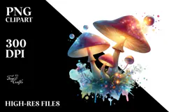 Detailed Pastel Magical Mushroom PNG Product Image 2