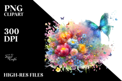 Colorful Butterfly Painting PNG Product Image 2