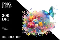 Colorful Butterfly Painting PNG Product Image 2
