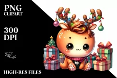 Baby Octopus Celebrating Christmas, High-res PNG Product Image 1