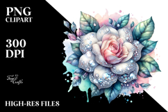 Detailed Diamond Gardenia, Watercolor Splash PNG Product Image 2