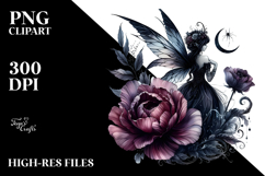 Gothic Fairy with Creative Flower View PNG Product Image 2
