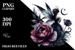 Gothic Fairy with Creative Flower View PNG Product Image 2