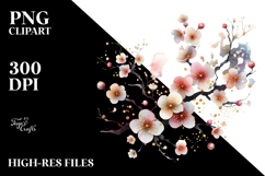 Cherry Blossom Watercolor Splash PNG Product Image 2