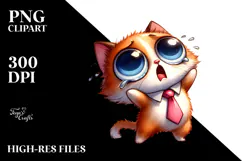 Whimsical Cat Dancing in Bow Tie PNG Product Image 2