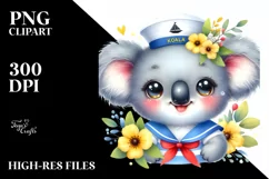 Colorful Baby Koala Sailor Watercolor Product Image 3