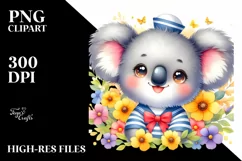 Colorful Baby Koala Sailor Watercolor Product Image 1