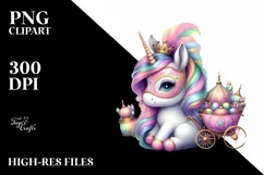 colorful Baby Unicorn with Mardi Gras Parade Product Image 1