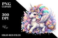 colorful Baby Unicorn with Mardi Gras Parade Product Image 2