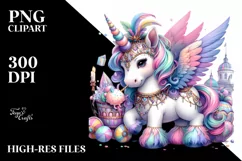 colorful Baby Unicorn with Mardi Gras Parade Product Image 1