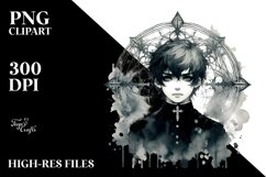 Washed Gothic Boy Sublimation Clipart Product Image 1