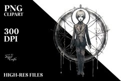 Washed Gothic Boy Sublimation Clipart Product Image 3