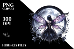 Creative Gothic Fairy on Moon PNG Product Image 2