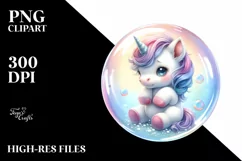 Baby Unicorn in Bubble | Clipart Product Image 3
