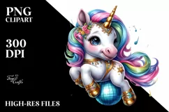 colorful Baby Unicorn with Dance Hall Product Image 3
