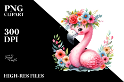 Vibrant Flamingo Flower Crown Product Image 2
