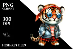 Baby Tiger Dressed for Beach PNG Product Image 2