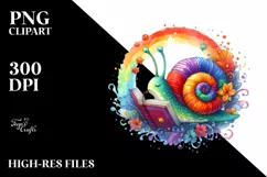 Colorful Snail Reading Book | Sublimation | Clipart Product Image 1
