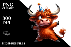 Comic Highland Cow PNG Product Image 2