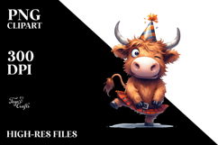 Comic Highland Cow PNG Product Image 2