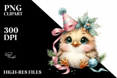 Baby Bird with Party Hat PNG Product Image 1